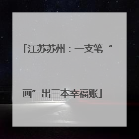江苏苏州：一支笔“画”出三本幸福账