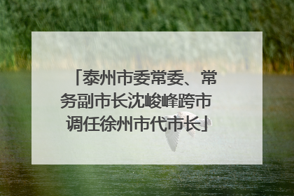 泰州市委常委、常务副市长沈峻峰跨市调任徐州市代市长