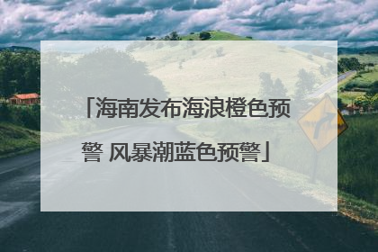 海南发布海浪橙色预警 风暴潮蓝色预警