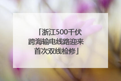 浙江500千伏跨海输电线路迎来首次双线检修