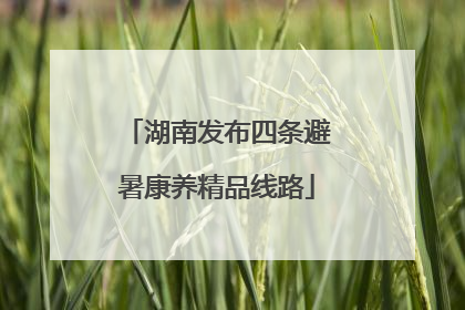湖南发布四条避暑康养精品线路