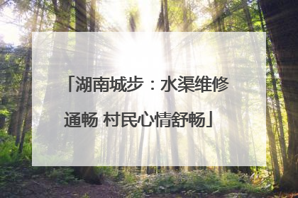 湖南城步：水渠维修通畅 村民心情舒畅