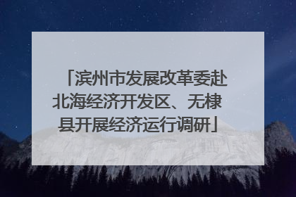 滨州市发展改革委赴北海经济开发区、无棣县开展经济运行调研