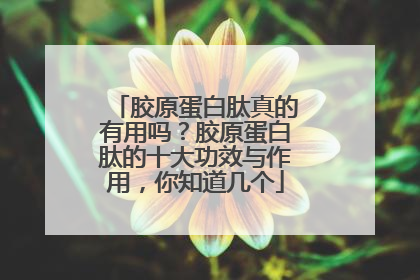 胶原蛋白肽真的有用吗？胶原蛋白肽的十大功效与作用，你知道几个