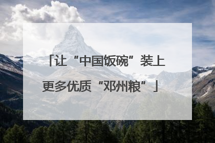 让“中国饭碗”装上更多优质“邓州粮”
