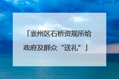 襄州区石桥资规所给政府及群众“送礼”
