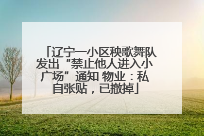辽宁一小区秧歌舞队发出“禁止他人进入小广场”通知 物业：私自张贴，已撤掉