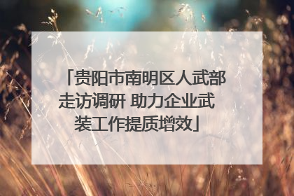 贵阳市南明区人武部走访调研 助力企业武装工作提质增效