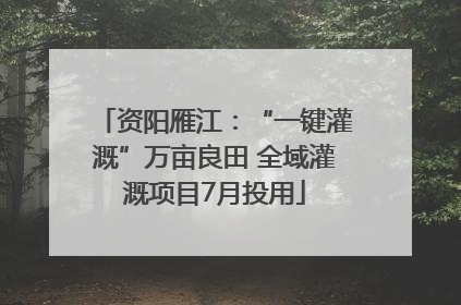资阳雁江：“一键灌溉”万亩良田 全域灌溉项目7月投用