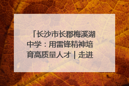 长沙市长郡梅溪湖中学：用雷锋精神培育高质量人才｜走进新时代“雷锋传人 长沙榜样”