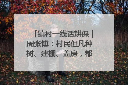 镇村一线话耕保｜周张博：村民但凡种树、建棚、盖房，都要向街道报批