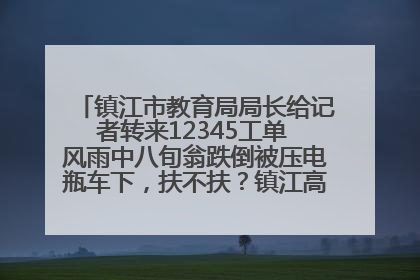 镇江市教育局局长给记者转来12345工单 风雨中八旬翁跌倒被压电瓶车下，扶不扶？镇江高职学子选择令人钦佩