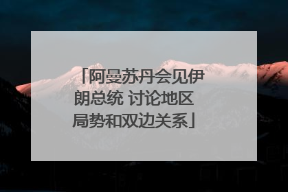 阿曼苏丹会见伊朗总统 讨论地区局势和双边关系
