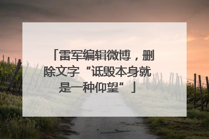 雷军编辑微博，删除文字“诋毁本身就是一种仰望”
