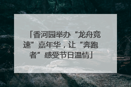 香河园举办“龙舟竞速”嘉年华，让“奔跑者”感受节日温情