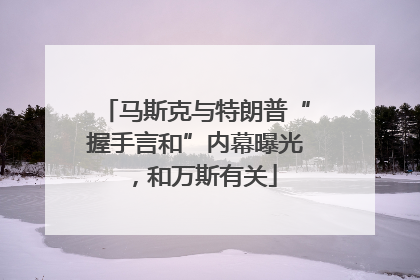 马斯克与特朗普“握手言和”内幕曝光，和万斯有关