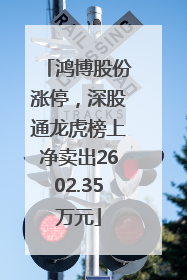 鸿博股份涨停，深股通龙虎榜上净卖出2602.35万元