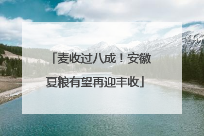 麦收过八成！安徽夏粮有望再迎丰收