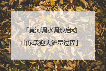 黄河调水调沙启动 山东段迎大流量过程