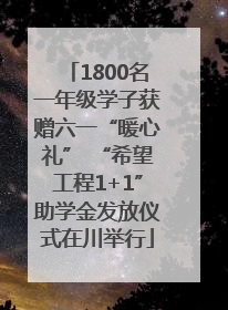1800名一年级学子获赠六一“暖心礼” “希望工程1+1”助学金发放仪式在川举行