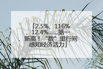 2.5%、116%、12.4%……第一、新高！“数”里行间感知经济活力