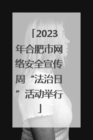2023年合肥市网络安全宣传周“法治日”活动举行