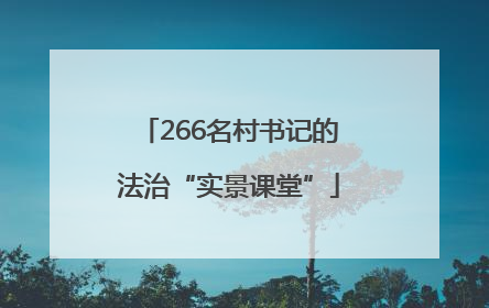 266名村书记的法治“实景课堂”