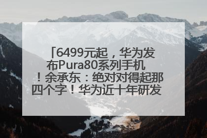 6499元起，华为发布Pura80系列手机！余承东：绝对对得起那四个字！华为近十年研发投入12490亿元